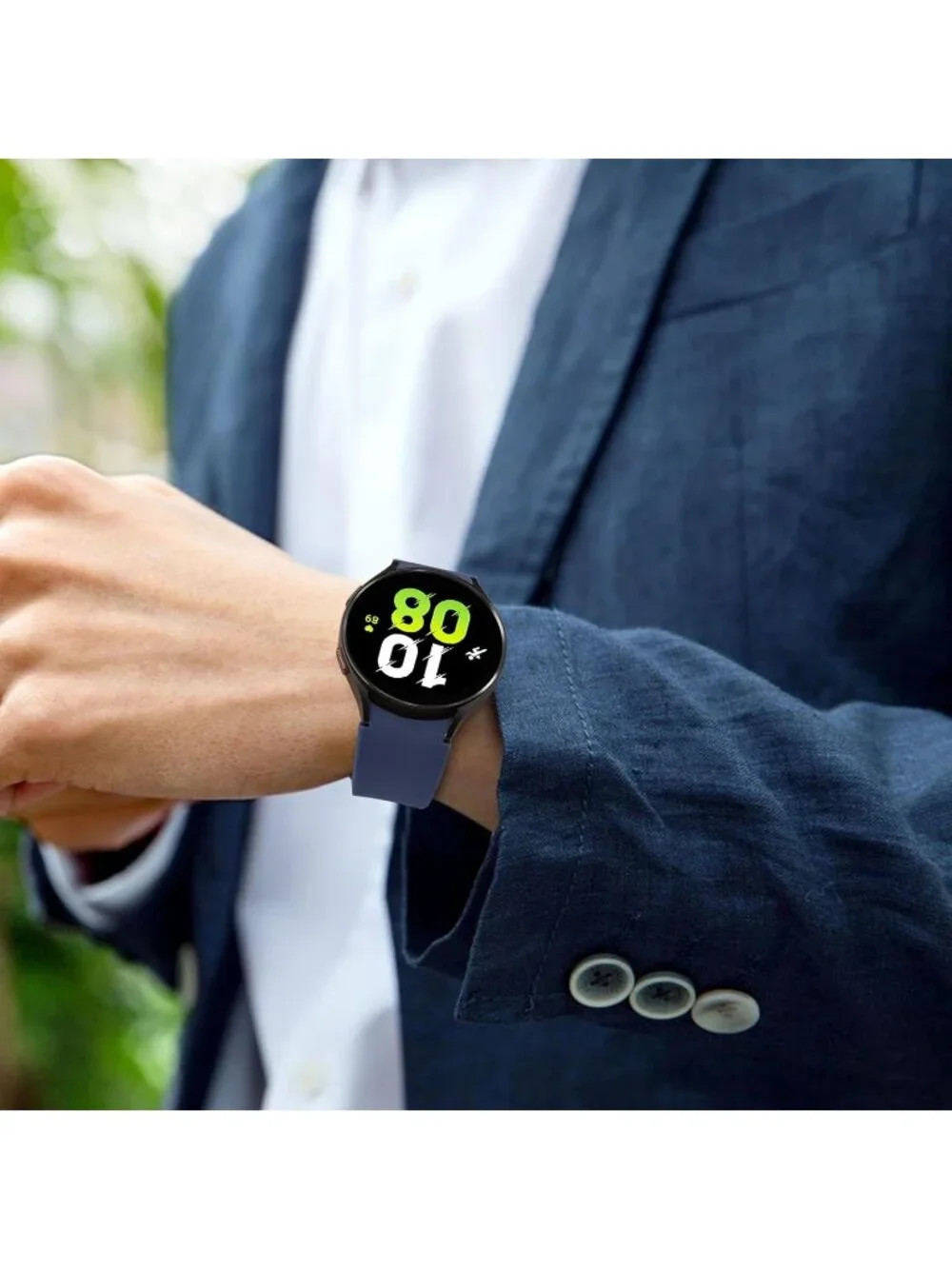 Unisex Navy Blue Analog Silicone Replacement Strap Samsung Galaxy Classic Watch